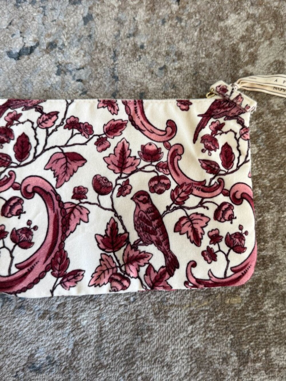 Sézane Antoinette Poisson Zipper Pouch Makeup Bag - Picture 2 of 3